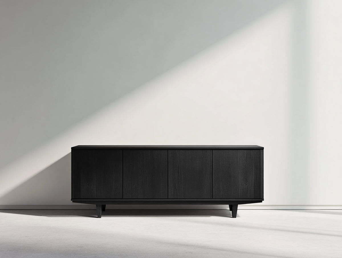 Mobile ingresso - Legno - 160x40x70 cm - Nero - Design minimalista