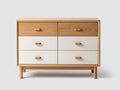 Cassettiera - Legno - 110 x 42 x 78 cm - Legno naturale-Bianco - Stile scandinavo