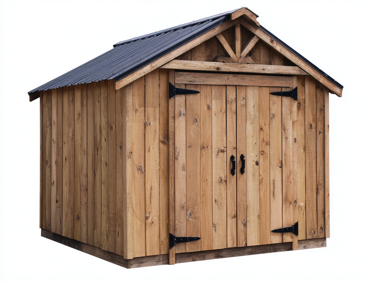 Casetta da giardino - Legno-Metallo - 200 x 160 x 210 cm - Naturale-Nero - Stile rustico