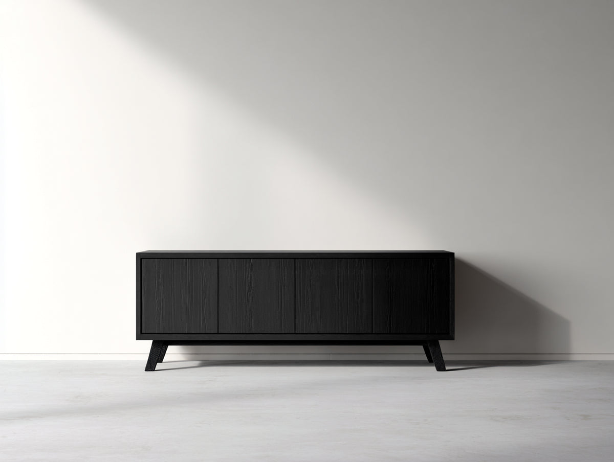 Mobile ingresso - Legno - 160x40x70 cm - Nero - Design minimalista