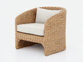 Poltrona da giardino - Fibra intrecciata-Tessuto - 85 x 83 x 84 cm - Beige naturale-Crema - Stile organico contemporaneo