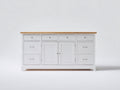 Cassettiera - Legno - 140 x 45 x 85 cm - Bianco-Legno naturale - Stile rustico moderno