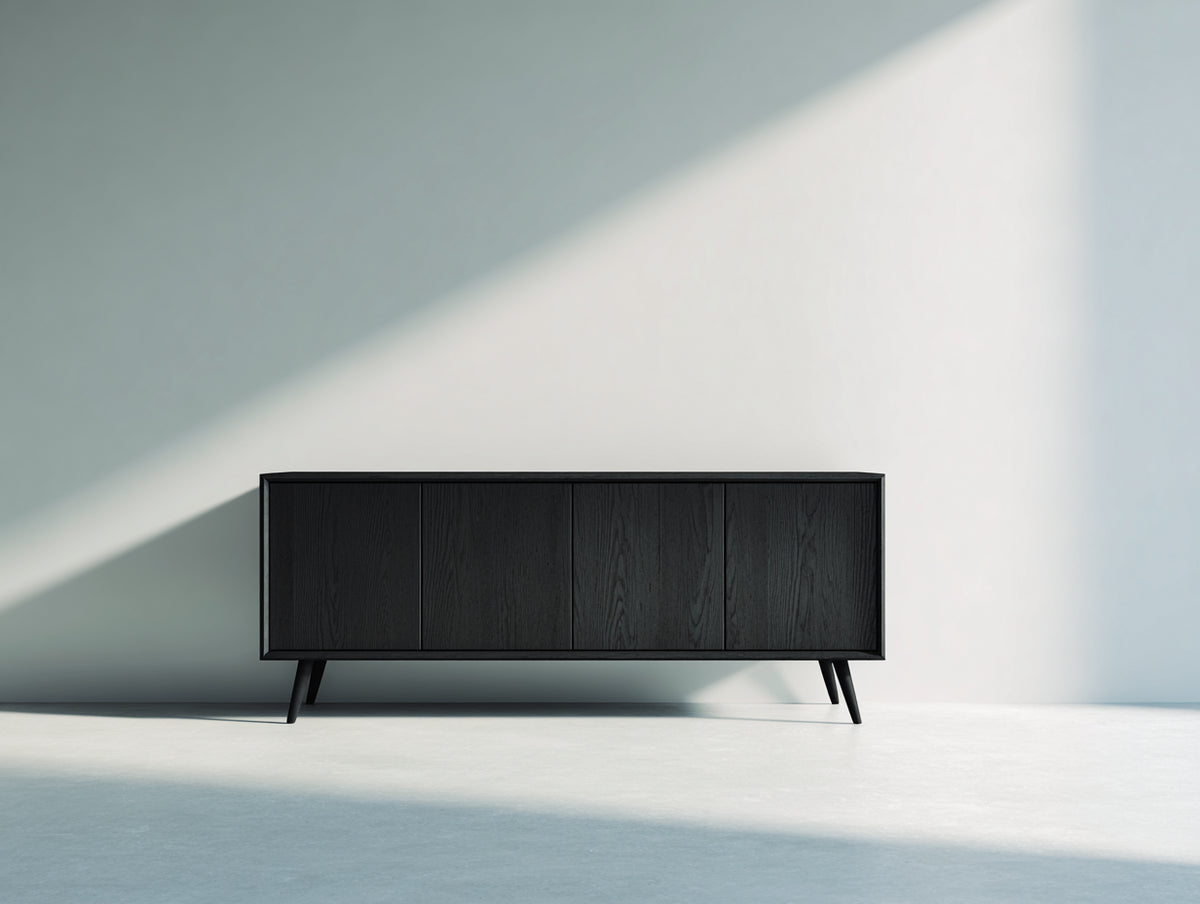 Mobile ingresso - Legno - 160x40x75 cm - Nero - Design moderno