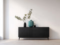Mobile ingresso - Legno-Metallo - 160x40x75 cm - Nero - Design moderno