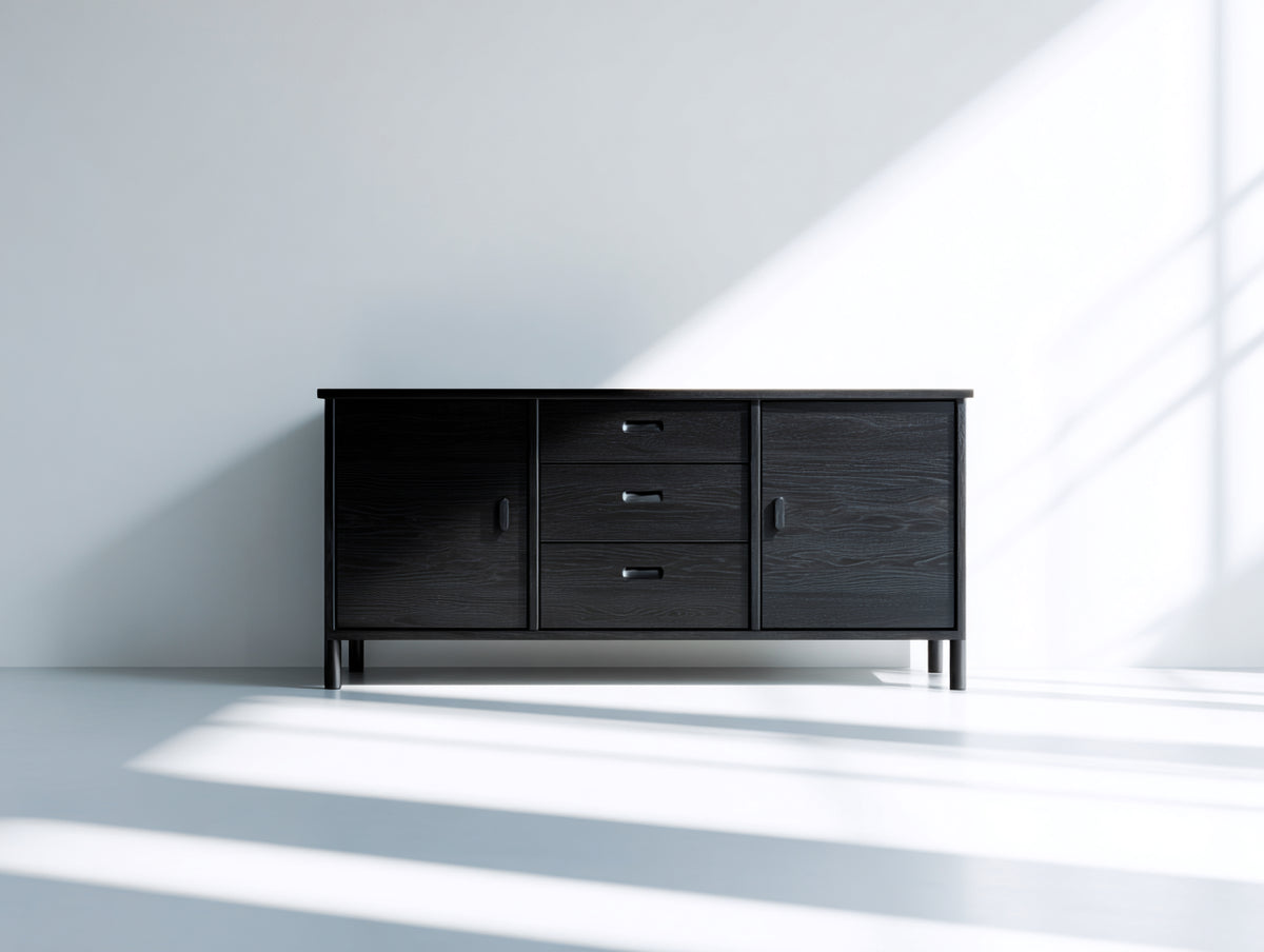 Mobile ingresso - Legno - 150x40x85 cm - Nero - Design moderno
