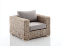 Poltrona da giardino - Fibra intrecciata-Tessuto - 91 x 88 x 83 cm - Beige chiaro-Tortora - Stile contemporaneo