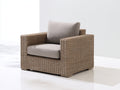 Poltrona da giardino - Fibra intrecciata-Tessuto - 92 x 89 x 84 cm - Beige tortora-Grigio beige - Stile contemporaneo
