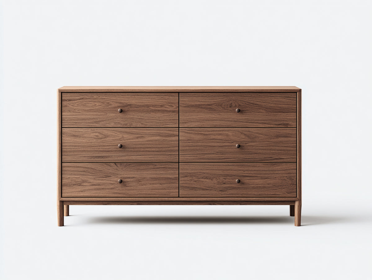 Cassettiera - Legno - 120 x 45 x 82 cm - Marrone chiaro - Stile moderno
