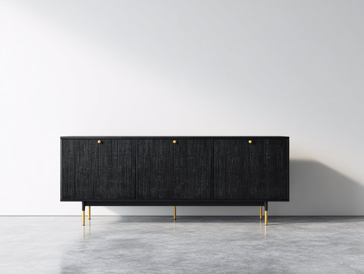 Mobile ingresso - Legno-Metallo - 160 x 40 x 80 cm - Nero-Oro - stile moderno elegante