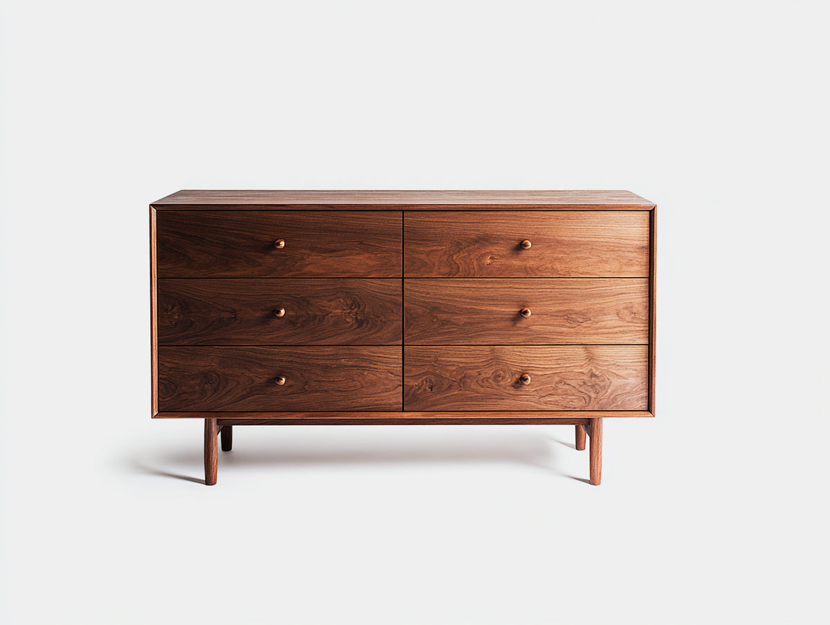 Cassettiera - Legno - 120 x 45 x 80 cm - Marrone scuro - Stile moderno