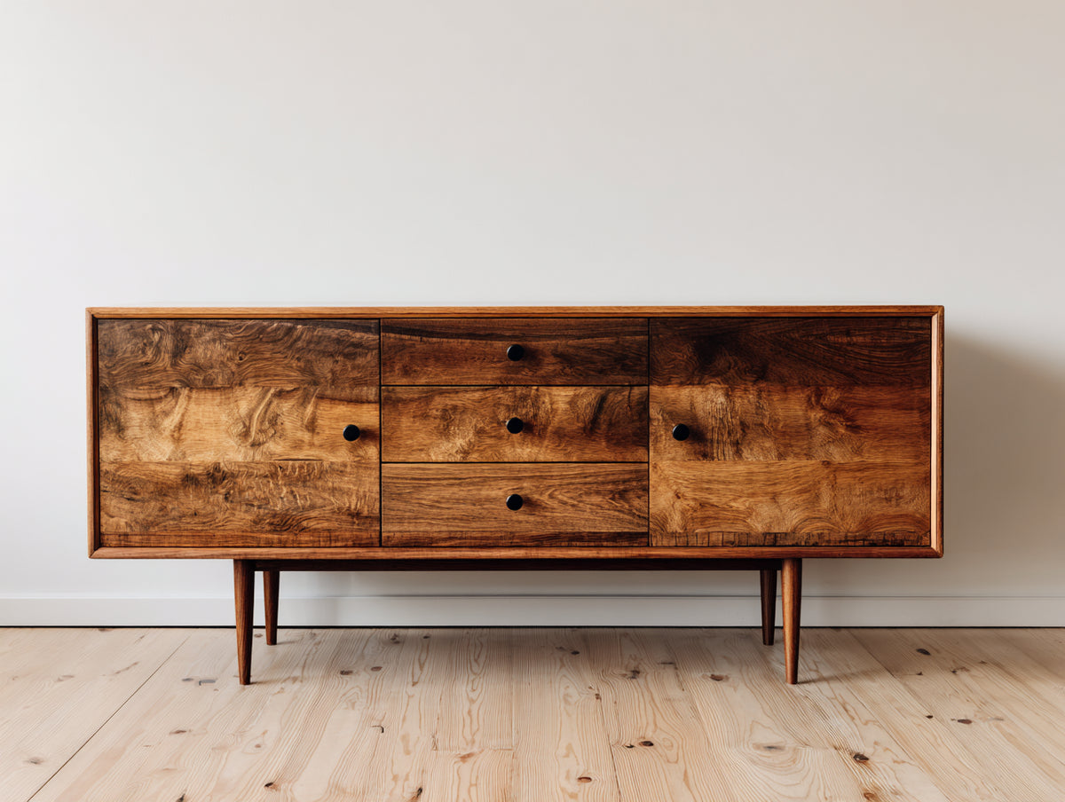 Mobile ingresso - Legno - 160 x 40 x 80 cm - Marrone naturale - stile moderno rustico