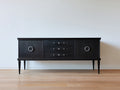 Mobile ingresso - materiale effetto legno - 160 x 40 x 80 cm - Nero - stile classico elegante