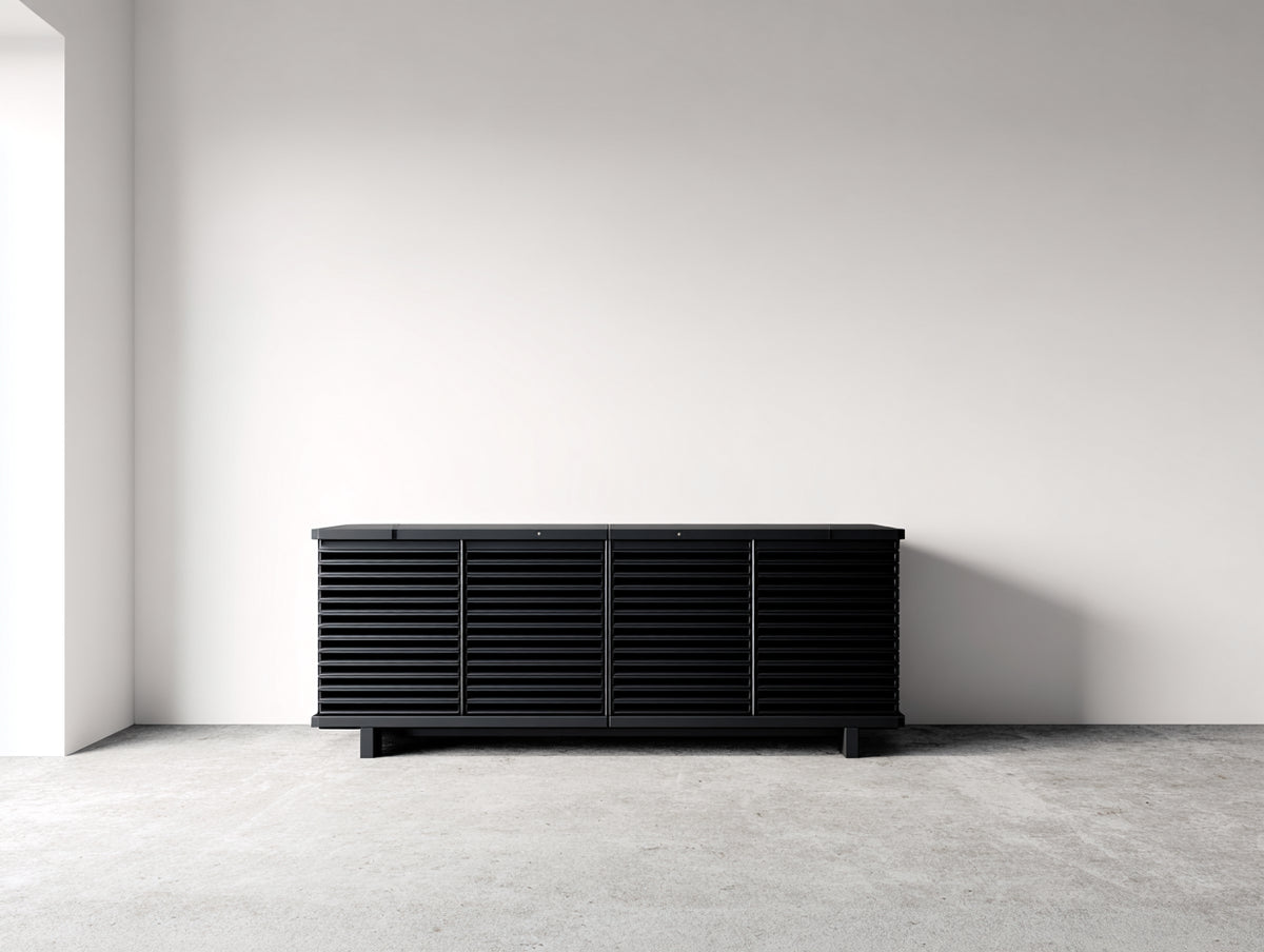 Mobile ingresso - Legno - 160 x 40 x 80 cm - Nero - stile moderno minimalista